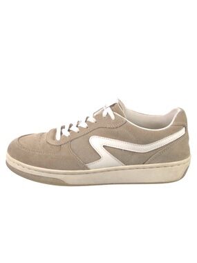 rag & bone Beige Suede Low-Top Sneaker with White Trim